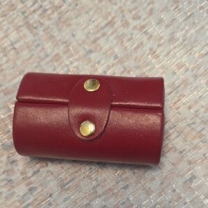Elegant Burgundy Leather Key Holder